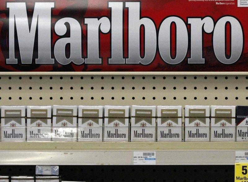 Marlboro cigarettes on display at a CVS store.