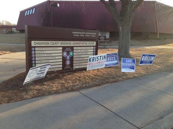 The Brookens Administrative Center in Urbana, Ill. on the day of the Primary Election on March 18, 2014.