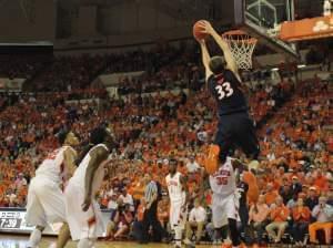John Ekey goes for the slam dunk