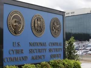 The sign outside the National Security Agency campus in Fort Meade, Md.