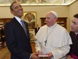 Despite some differences, President Obama and Pope Francis shared a laugh during their Thursday meeting at the Vatican. Obama called himself a "great admirer" of the pope.