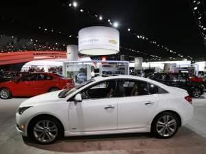 A Chevrolet Cruze is displayed at the North American International Auto Show in Detroit, in January.