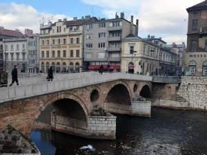 The Latin Bridge in Sarajevo ends at the street corner where Serbian nationalist Gavrilo Princip assassinated Archduke Franz Ferdinand and his wife, Sophie, on June 28, 1914.