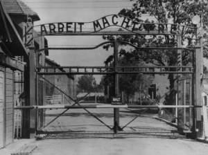 The main gate of the Nazi concentration camp Auschwitz I in Poland, where Johann "Hans" Breyer served as a guard.