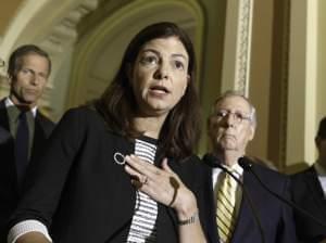 GOP Sen. Kelly Ayotte of New Hampshire complained about a Democratic effort to reaffirm a contraceptive mandate at a Tuesday news conference