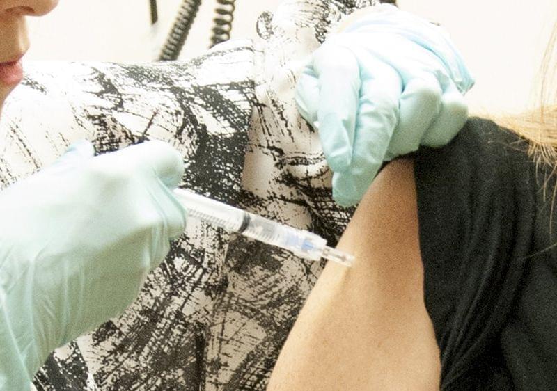 A woman receives a dose of Ebola vaccine in Bethesda, Md. last week. 