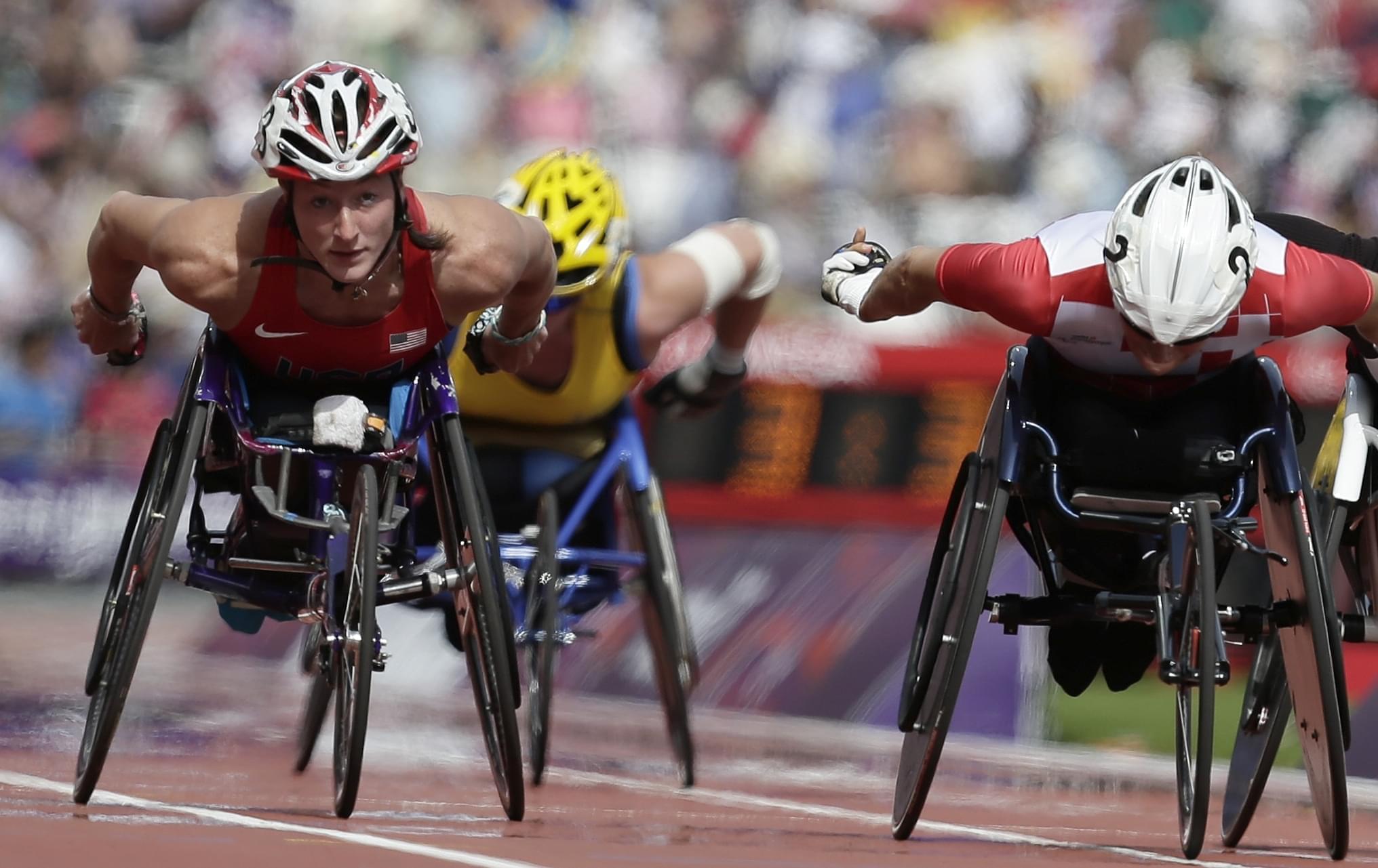 University of Illinois graduate Tatyana McFadden competing in the 2012 Paralympic games.