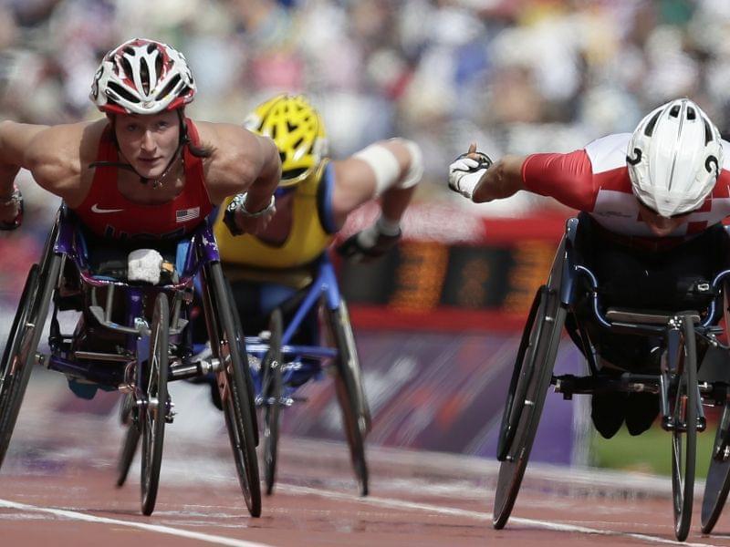 University of Illinois graduate Tatyana McFadden competing in the 2012 Paralympic games.