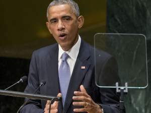 President Barack Obama addresses the United Nations General Assembly at the United Nations headquarters Wednesday.