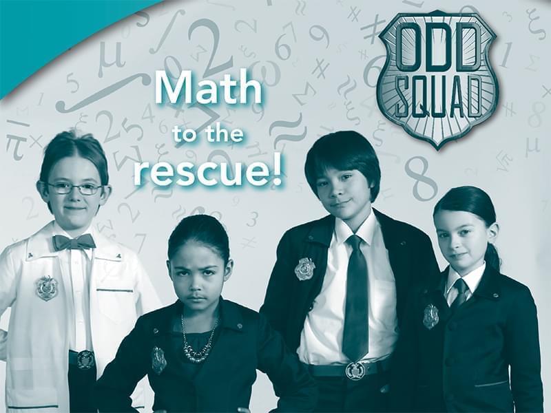 Photo of 4 kids from math program called Odd Squad
