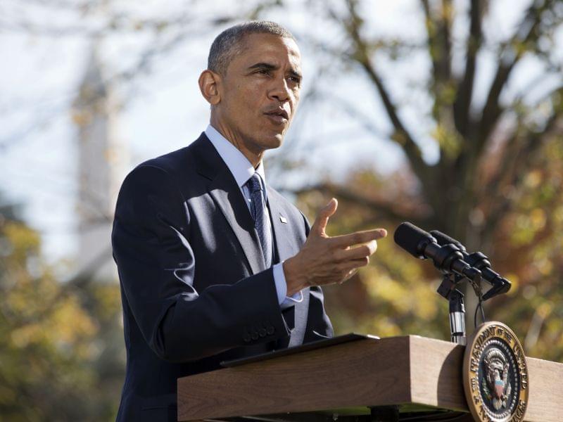 President Barack Obama speaks to the media about Ebola Tuesday on the White House lawn