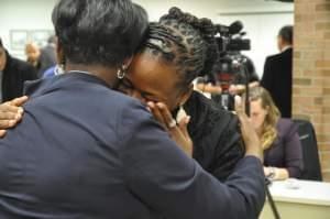 Democrat Carol Ammons gets emotional after winning the race for the 103rd House Seat.