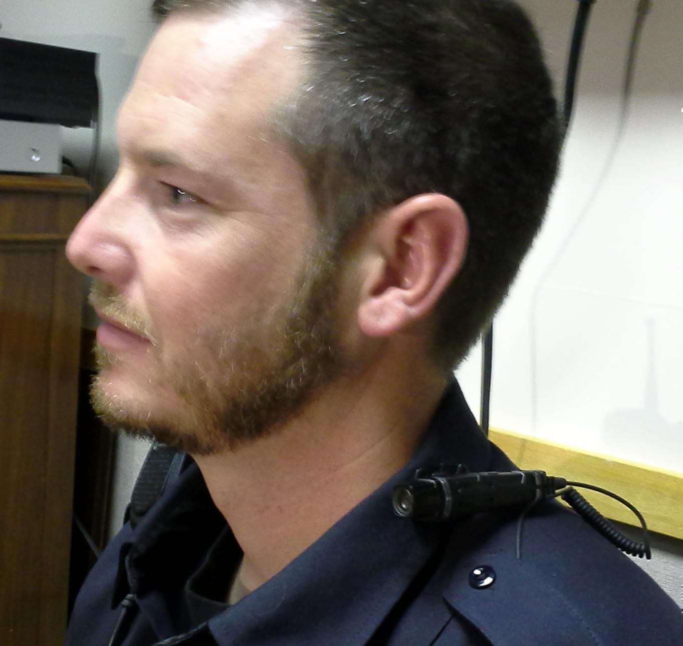 Rantoul police Sgt. Marcus Beach wears a body-cam on his collar.