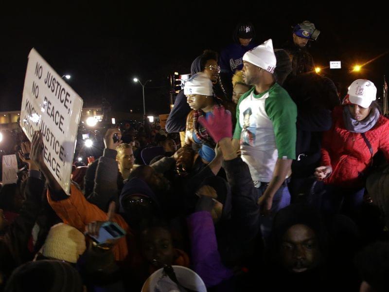 Lesley McSpadden, the mother of Michael Brown reacts to the grand jury decision.