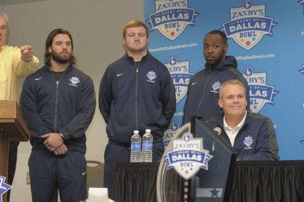 Illini players and Coach Tim Beckman in Tuesday press conference. 
