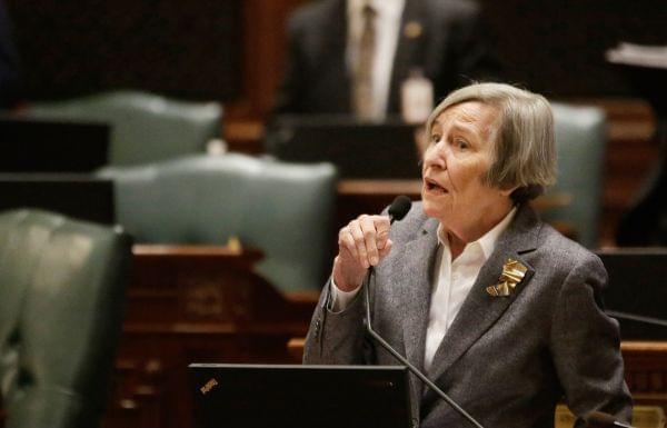 Representative Barbara Flynn Currie speaks during Thursday's special session. 
