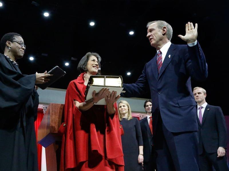 Bruce Rauner takes the oath of office as Illinois' 42nd governor. 