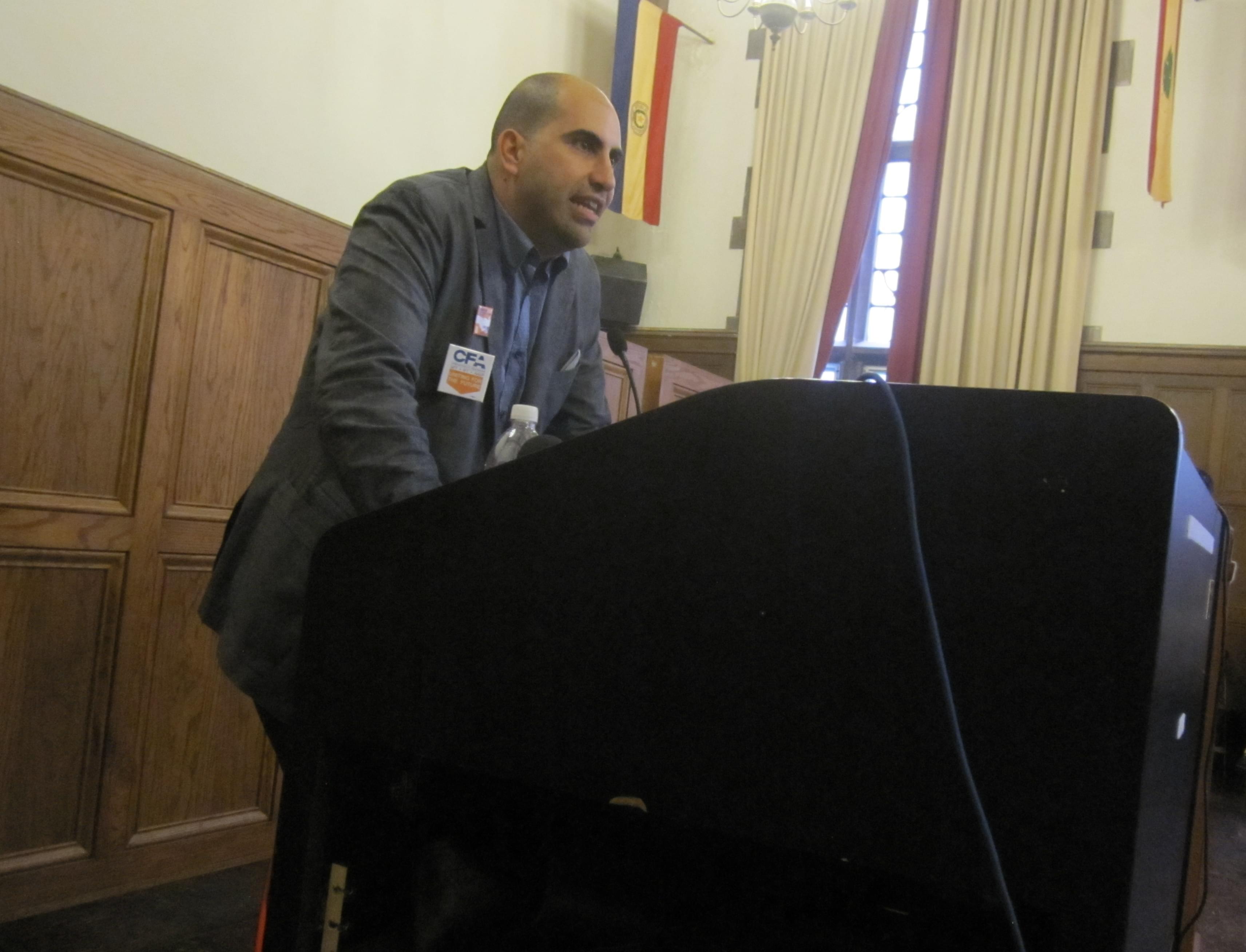 Steven Salaita during his appearance at the University YMCA on September 9, 2014.