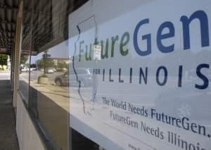 A sign in a window in Mattoon on August 6, 2010, welcomed the FutureGen plant there.  The federal government later cancelled the plant. 