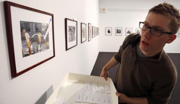 Collector John Maloof matches title tags with photographs by Vivian Maier for an exhibit in Chicago.