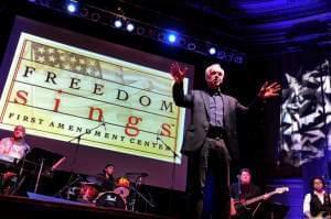 First Amendment Center president and CEO Ken Paulson narrates a performance of “Freedom Sings,” a musical tribute to free speech in America, told through rock, pop, hip-hop and country music.