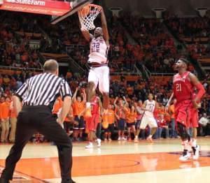 Nnanna Egwu capped off his senior night with a slam dunk in Wednesday's 69-57 win over Nebraska.