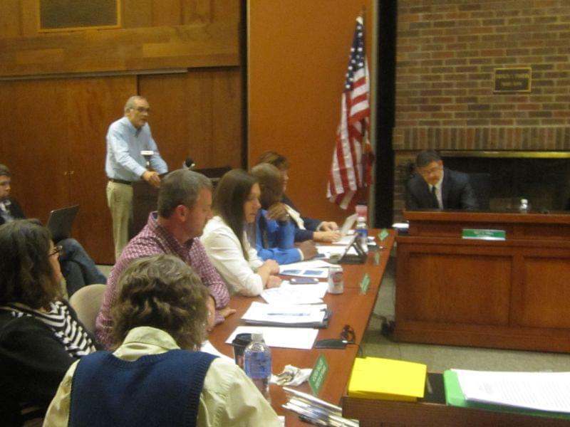 Former Champaign mayor Dan McCollum addresses the Champaign Park Board Wednesday night.