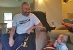 Pete Biondo plays with his grandson, who was born two days before Pete was diagnosed with brain cancer