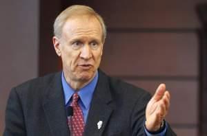 In this March 20, 2015 file photo, Illinois Gov. Bruce Rauner speaks at a news conference in Chicago.