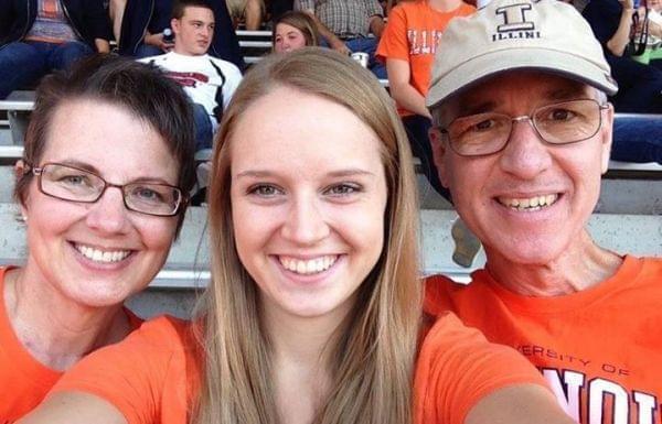 Betsi and Tod Waldron with their daughter, Emily. This photo was taken after Betsi completed her treatment for breast cancer in 2013.