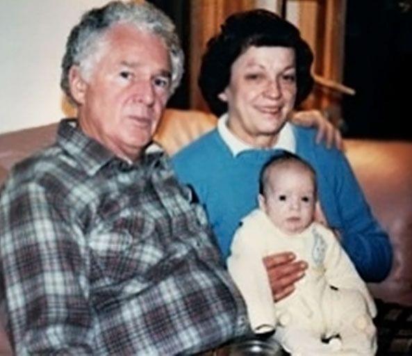 Matthew MacDonough with his grandfather and mother. Matthew was inspired to pursue a career in cancer research after his grandfather passed away from prostate cancer.