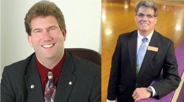 Danville mayoral candidates incumbent Scott Eisernhauer (Left) and James "Mouse" McMahon (Right).