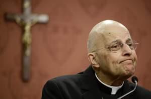 In this Sept. 20, 2014 file photo, Cardinal Francis George speaks at a news conference in Chicago.
