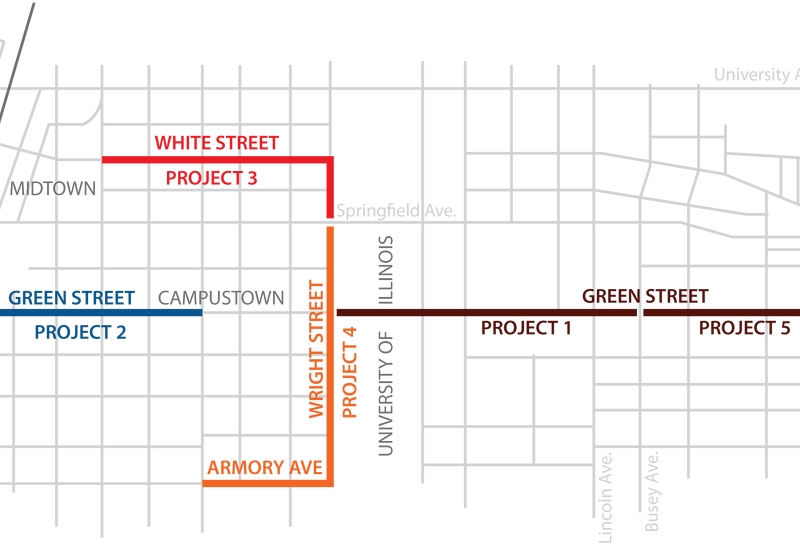 A map of the construction work scheduled for the the MCORE project.