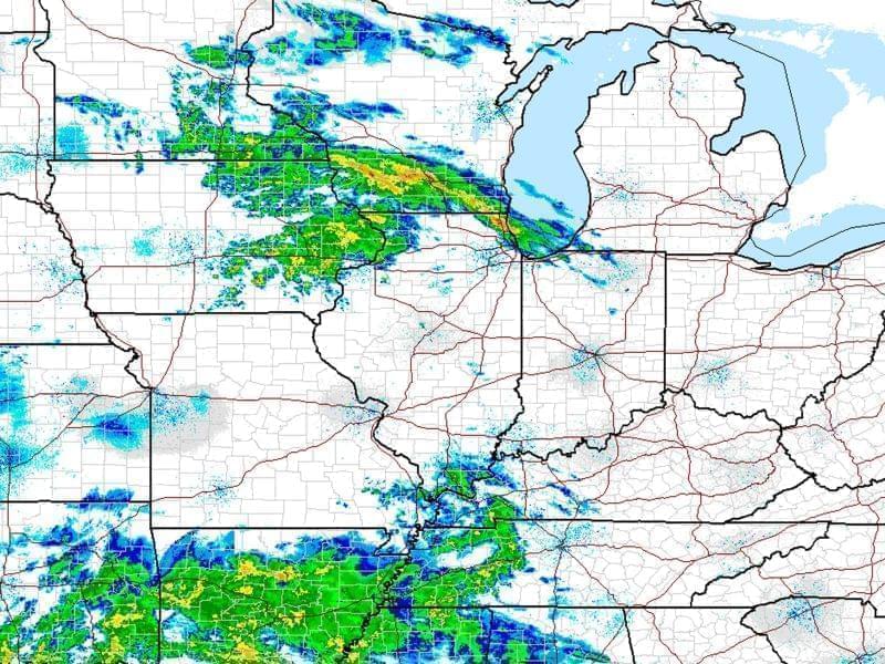 a radar image of Illinois weather.