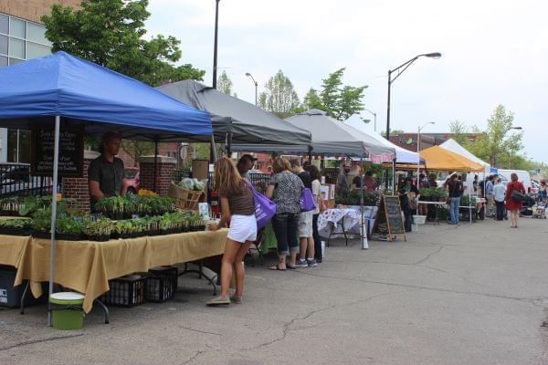 Vendors lined the parking lot selling produce, plants, sweets and more at the first Champaign Farmer's Market on Tuesday, May 5th. 