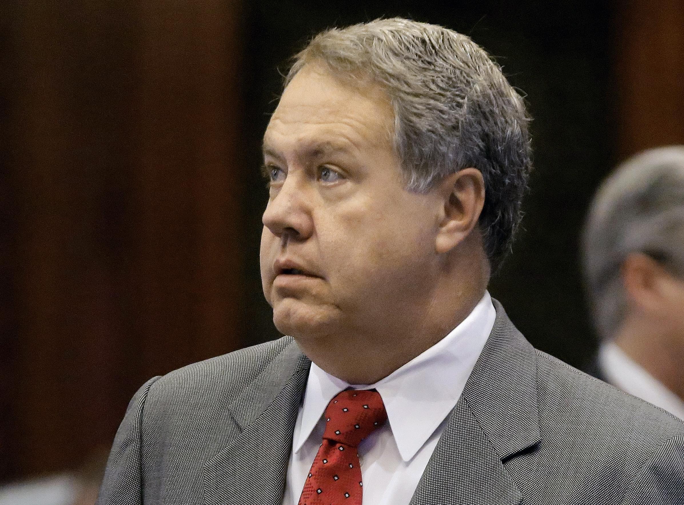In this May 15, 2014 file photo, Illinois Rep. Jay Hoffman, is seen on the House floor at the Capitol in Springfield.  On Friday, he accused GOP lawmakers of skirting controversial votes. 