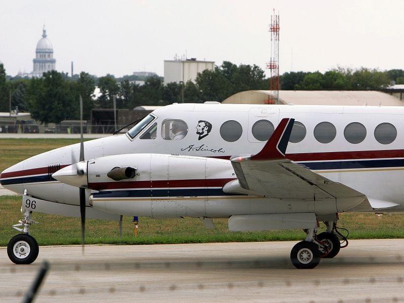 In this Sept. 24, 2007, file photo, an Illinois state-owned aircraft is seen within sight of the state Capitol as it prepares to take off from the Abraham Lincoln Capital Airport in Springfield
