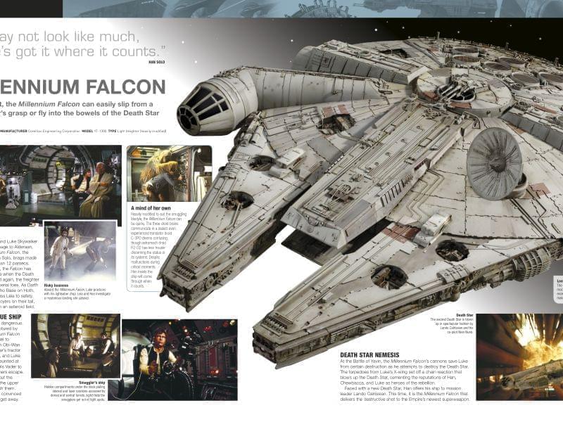 Millennium Falcon spread from Ultimate Star Wars