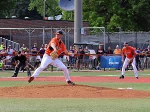 Illinois pitcher Tyler Jay pitching in a game against Vanderbilt