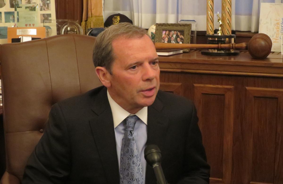 Illinois Senate President John Cullerton in his Springfield office.