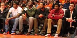 Tracy Abrams (second from right) sat out last year with a torn ACL.