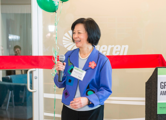 U of I Urbana Chancellor Phyllis Wise at the Ameren Innovation Center Grand Opening at the University of Illinois Research Park on March 30, 2015.