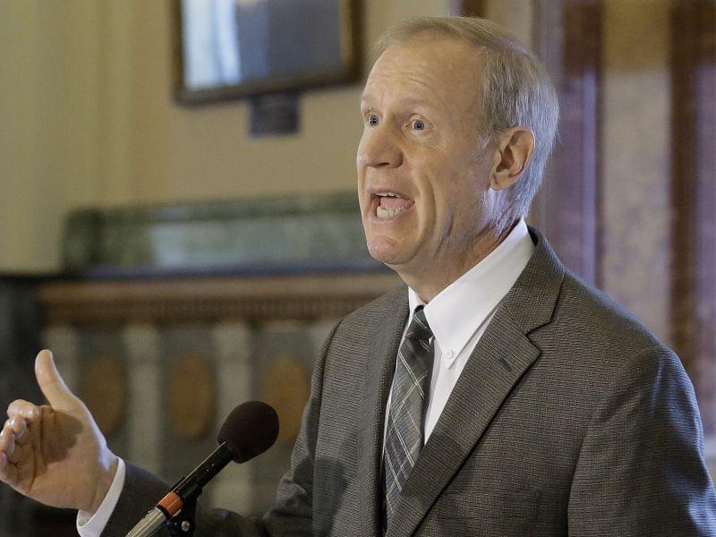 In this July 21, 2015, file photo, Illinois Gov. Bruce Rauner speaks in Springfield. 