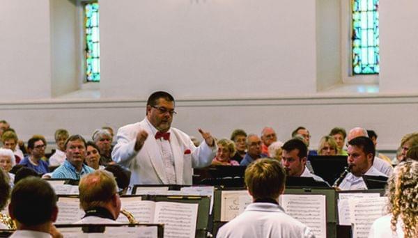 David Schroeder conducts the Danville Municipal Band. 