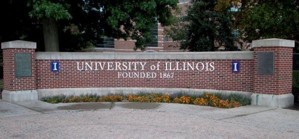 Campus marker for the University of Illinois.