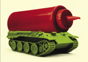 Part of the book cover of Combat Ready Kitchen - a tank ketchup bottle hybrid