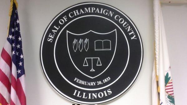 Champaign County seal, displayed in the Champaign County Boardroom. 