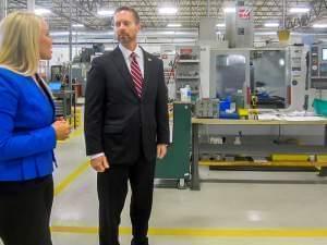 U-S Rep. Rodney Davis tours the HL Precision Manufacturing plant in Champaign. 