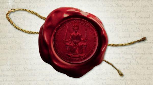 John's seal on the cover of Magna Carta: The Birth Of Liberty